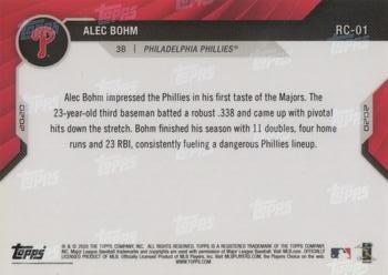 2020 Topps Now Rookie Cup #RC-01 Alec Bohm Back