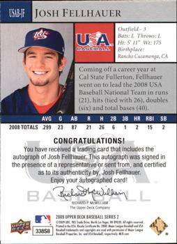 2009 Upper Deck - USA National Team Autographs #USAB-JF Josh Fellhauer Back