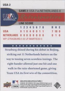 2009 Upper Deck - USA National Team Retrospective #USA-2 Stephen Strasburg Back