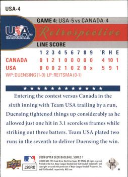2009 Upper Deck - USA National Team Retrospective #USA-4 Brian Duensing Back