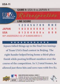 2009 Upper Deck - USA National Team Retrospective #USA-11 Kevin Jepsen Back