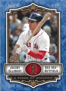 2009 Upper Deck A Piece of History - Blue #13 Jacoby Ellsbury Front