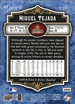2009 Upper Deck A Piece of History - Blue #41 Miguel Tejada Back
