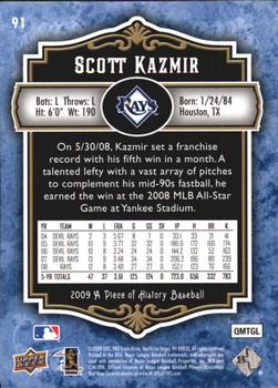 2009 Upper Deck A Piece of History - Blue #91 Scott Kazmir Back