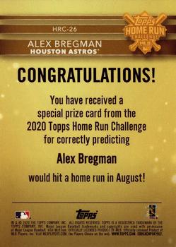 2020 Topps - Home Run Challenge Winners July/August #HRC-26 Alex Bregman Back