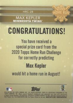 2020 Topps - Home Run Challenge Winners July/August #HRC-28 Max Kepler Back