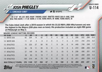 2020 Topps Update - Yellow #U-114 Josh Phegley Back