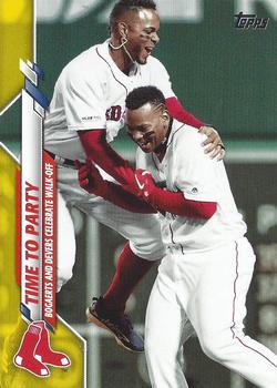 2020 Topps Update - Yellow #U-273 Time to Party (Rafael Devers / Xander Bogaerts) Front