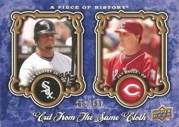 2009 Upper Deck A Piece of History - Cut from the Same Cloth #CSC-GB Ken Griffey Jr. / Jay Bruce Front