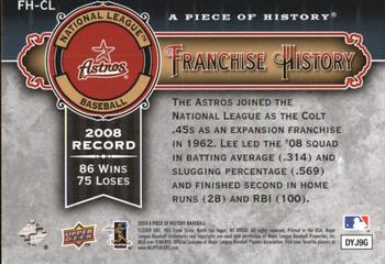 2009 Upper Deck A Piece of History - Franchise History #FH-CL Carlos Lee Back