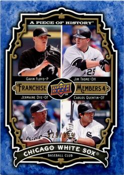 2009 Upper Deck A Piece of History - Franchise Members Quad #FM-GTDQ Gavin Floyd / Jim Thome / Jermaine Dye / Carlos Quentin Front