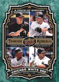 2009 Upper Deck A Piece of History - Franchise Members Quad Green #FM-GTDQ Gavin Floyd / Jim Thome / Jermaine Dye / Carlos Quentin Front