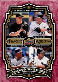2009 Upper Deck A Piece of History - Franchise Members Quad Red #FM-GTDQ Gavin Floyd / Jim Thome / Jermaine Dye / Carlos Quentin Front