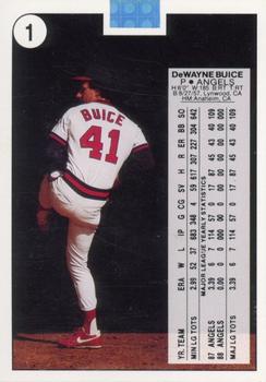 1989 Upper Deck - Prototypes #1 DeWayne Buice Back