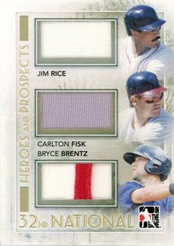 2011 In The Game Heroes & Prospects 32nd National #HPBR-45 Jim Rice / Carlton Fisk / Bryce Brentz Front