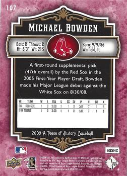 2009 Upper Deck A Piece of History - Red #107 Michael Bowden Back