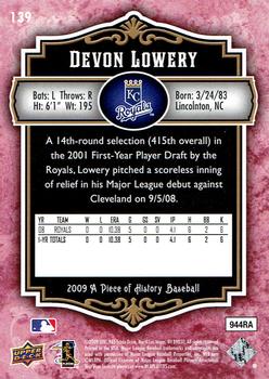 2009 Upper Deck A Piece of History - Red #139 Devon Lowery Back