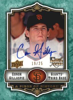 2009 Upper Deck A Piece of History - Rookie Autographs Green #102 Conor Gillaspie Front