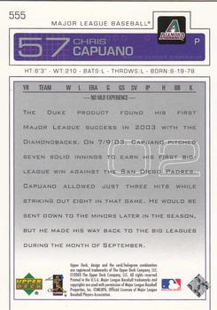 2004 Upper Deck - 2003 Upper Deck Update #555 Chris Capuano Back