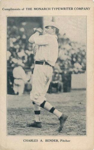 1910 Monarch Typewriter Philadelphia Athletics Postcards #NNO Chief Bender Front
