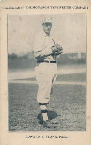 1910 Monarch Typewriter Philadelphia Athletics Postcards #NNO Eddie Plank Front
