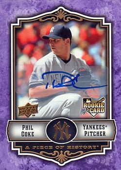 2009 Upper Deck A Piece of History - Rookie Autographs Violet #111 Phil Coke Front