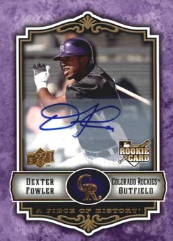 2009 Upper Deck A Piece of History - Rookie Autographs Violet #116 Dexter Fowler Front
