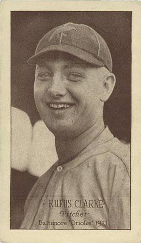 1921 Tip Top Bread Baltimore Orioles #NNO Rufus Clarke Front