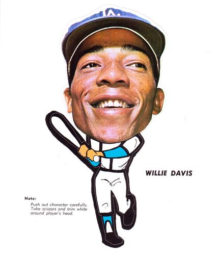 1963 Los Angeles Dodgers Pin-Ups #NNO Willie Davis Front