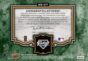 2009 Upper Deck A Piece of History - Stadium Scenes Jersey #SS-CY Chris Young Back