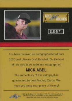 2020 Leaf Ultimate - 1991 Gold Leaf Rookies Gold #GLR-MA1 Mick Abel Back