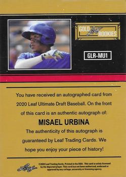 2020 Leaf Ultimate - 1991 Gold Leaf Rookies Platinum Spectrum #GLR-MU1 Misael Urbina Back