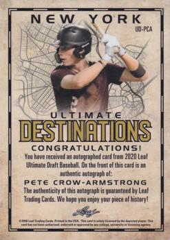 2020 Leaf Ultimate - Ultimate Destinations Gold #UD-PCA Pete Crow-Armstrong Back