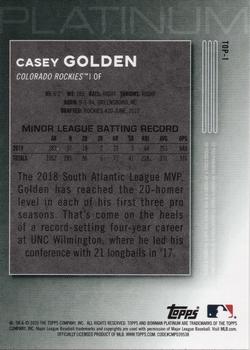 2020 Bowman Platinum - Top Prospects #TOP-1 Casey Golden Back