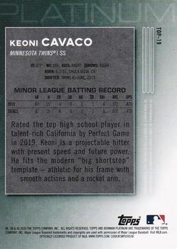 2020 Bowman Platinum - Top Prospects #TOP-19 Keoni Cavaco Back
