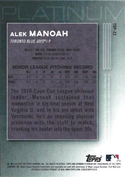 2020 Bowman Platinum - Top Prospects #TOP-22 Alek Manoah Back