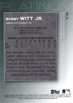 2020 Bowman Platinum - Top Prospects #TOP-25 Bobby Witt Jr. Back