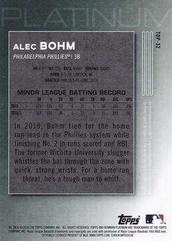 2020 Bowman Platinum - Top Prospects #TOP-32 Alec Bohm Back