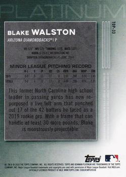 2020 Bowman Platinum - Top Prospects #TOP-33 Blake Walston Back