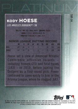2020 Bowman Platinum - Top Prospects #TOP-34 Kody Hoese Back