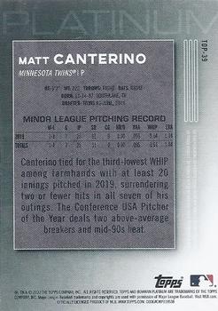 2020 Bowman Platinum - Top Prospects #TOP-39 Matt Canterino Back
