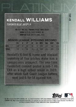 2020 Bowman Platinum - Top Prospects #TOP-49 Kendall Williams Back