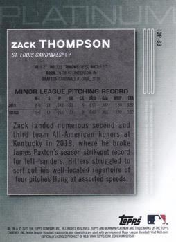 2020 Bowman Platinum - Top Prospects #TOP-69 Zack Thompson Back