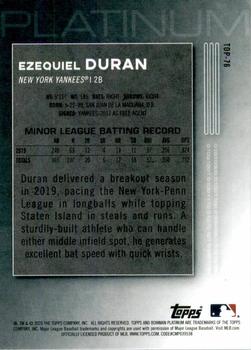 2020 Bowman Platinum - Top Prospects #TOP-76 Ezequiel Duran Back