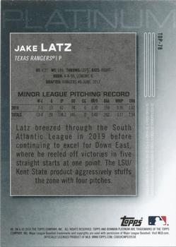 2020 Bowman Platinum - Top Prospects #TOP-78 Jake Latz Back