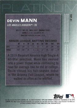 2020 Bowman Platinum - Top Prospects #TOP-81 Devin Mann Back