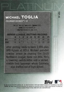 2020 Bowman Platinum - Top Prospects #TOP-83 Michael Toglia Back