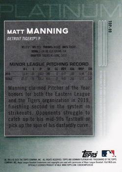 2020 Bowman Platinum - Top Prospects #TOP-99 Matt Manning Back