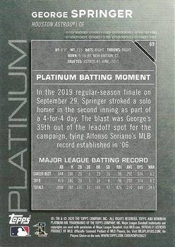 2020 Bowman Platinum - Purple #69 George Springer Back