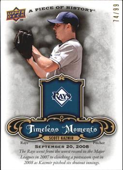 2009 Upper Deck A Piece of History - Timeless Moments Turquoise #TM-SK Scott Kazmir Front